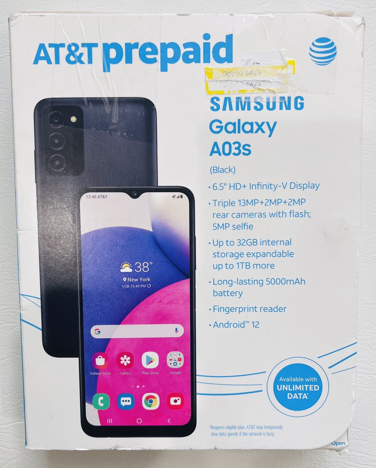 Samsung Galaxy A03s 32GB Black (AT&T) Prepaid Smartphone 6.5" HD | New/Open Box