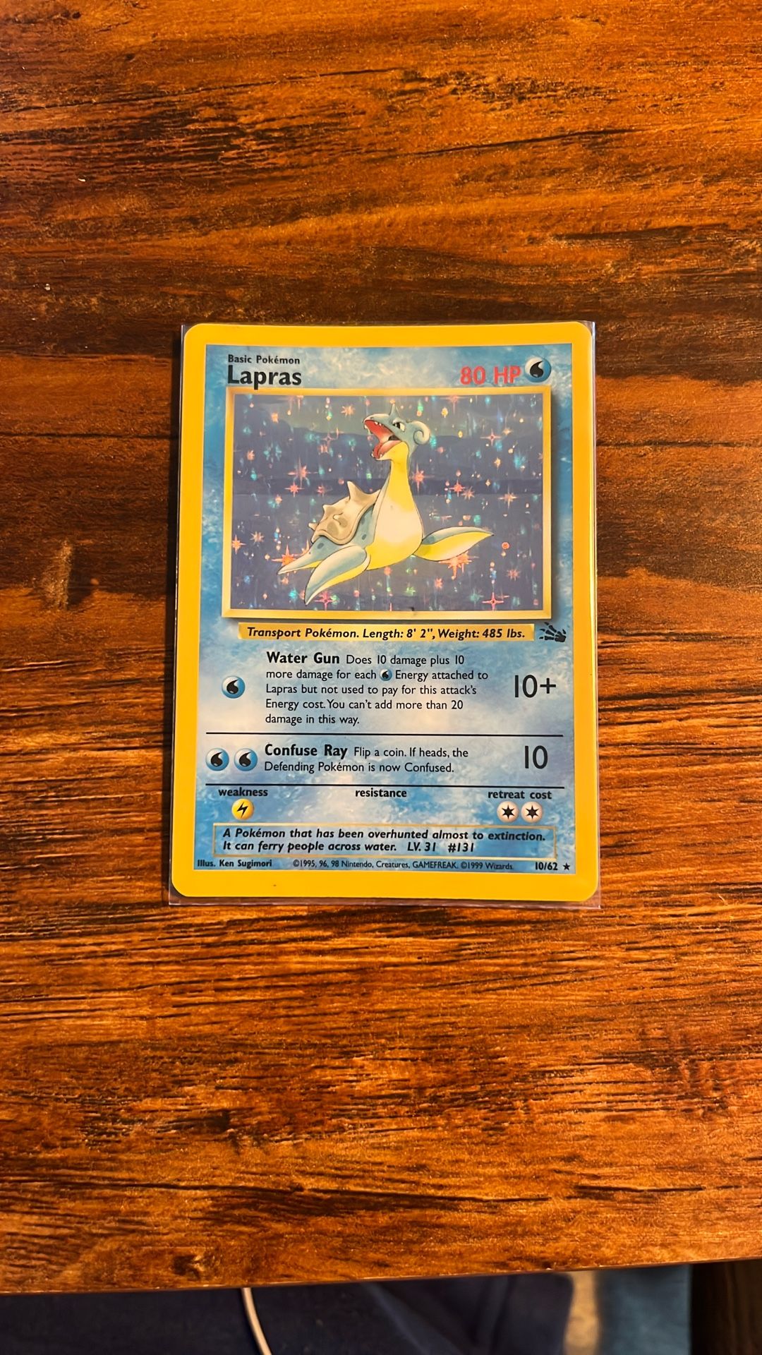 Lapras 10/62 Fossil Holo Rare NM