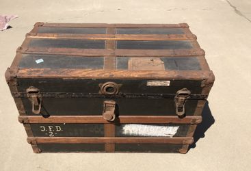 Beautiful Antique World War ll Steamer Trunk