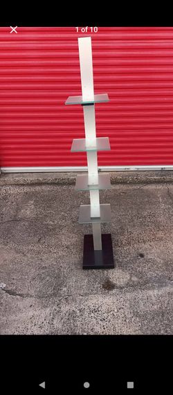 Modern Glass and Metal Tiered Display Stand
