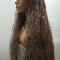 Long Purple Wavy Wig