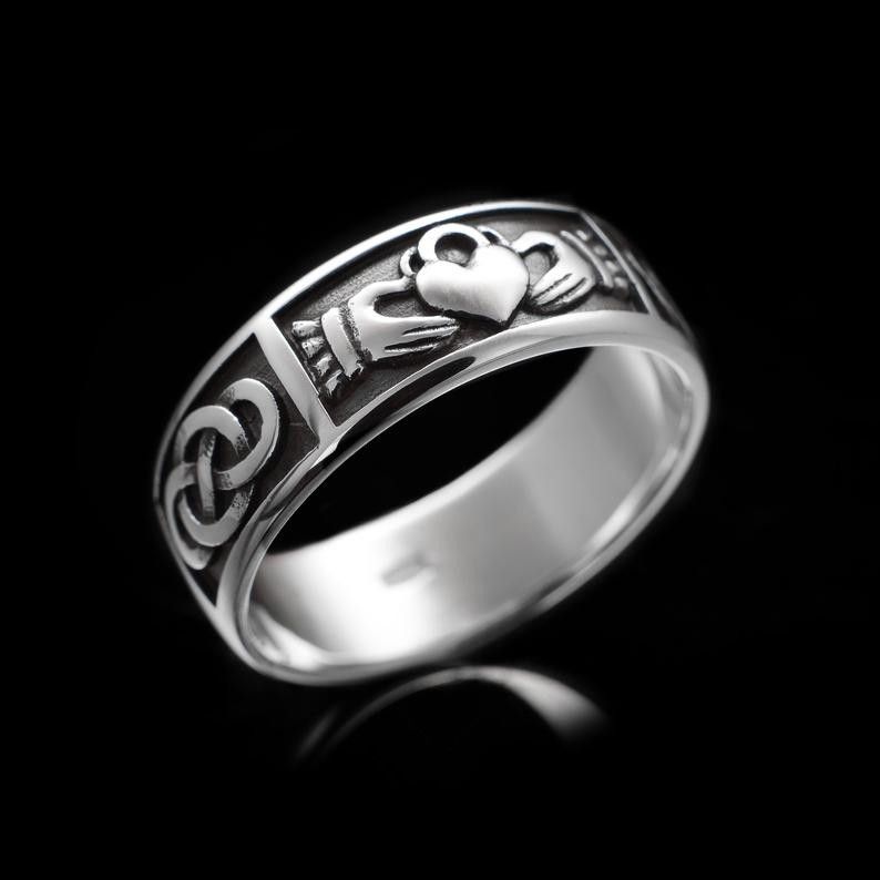 "Trendy Mujer Guard Concentric Knot Carving Heart Rings for Women, PD625
 
  