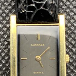 Seiko Lasalle Ladies Dress Watch 5A50-5049 Gold Black  1987
