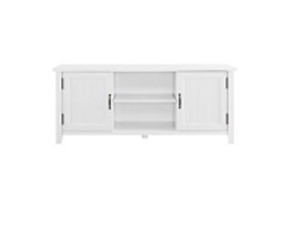 White Modern Farmhouse 2-Door Media Cabinet