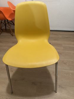 Yellow Chair Metal Legs 