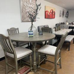 5pc Round Counter Height Dining Table Set 