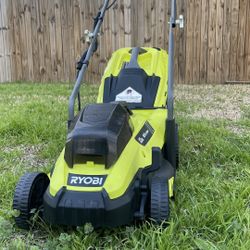 RYOBI ONE+ 18V 13 in. Cordless Battery Walk Behind Push Lawn Mower with 4.0 Ah Battery and Charger