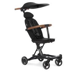 Evolur Cruise Rider Stroller with Canopy, Lightweight Umbrella Stroller with Compact Fold, Easy to Carry Travel Stroller - Noir Black