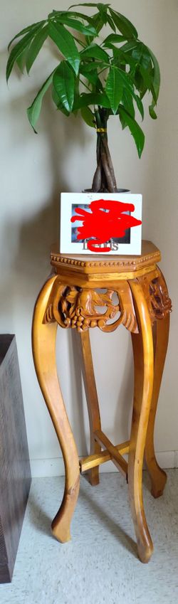 2 matching plant stands.  Has marble top.