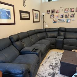 Faux Black Sectional Couch