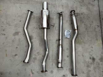 LA Zona Auto Parts 2001 to 2005 Honda Civic 2 inch Exhaust Systems Moffle Horse Power Escape Horse Power