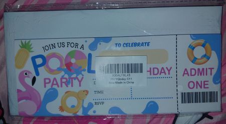 Pool Party Invitations  - 20ct
