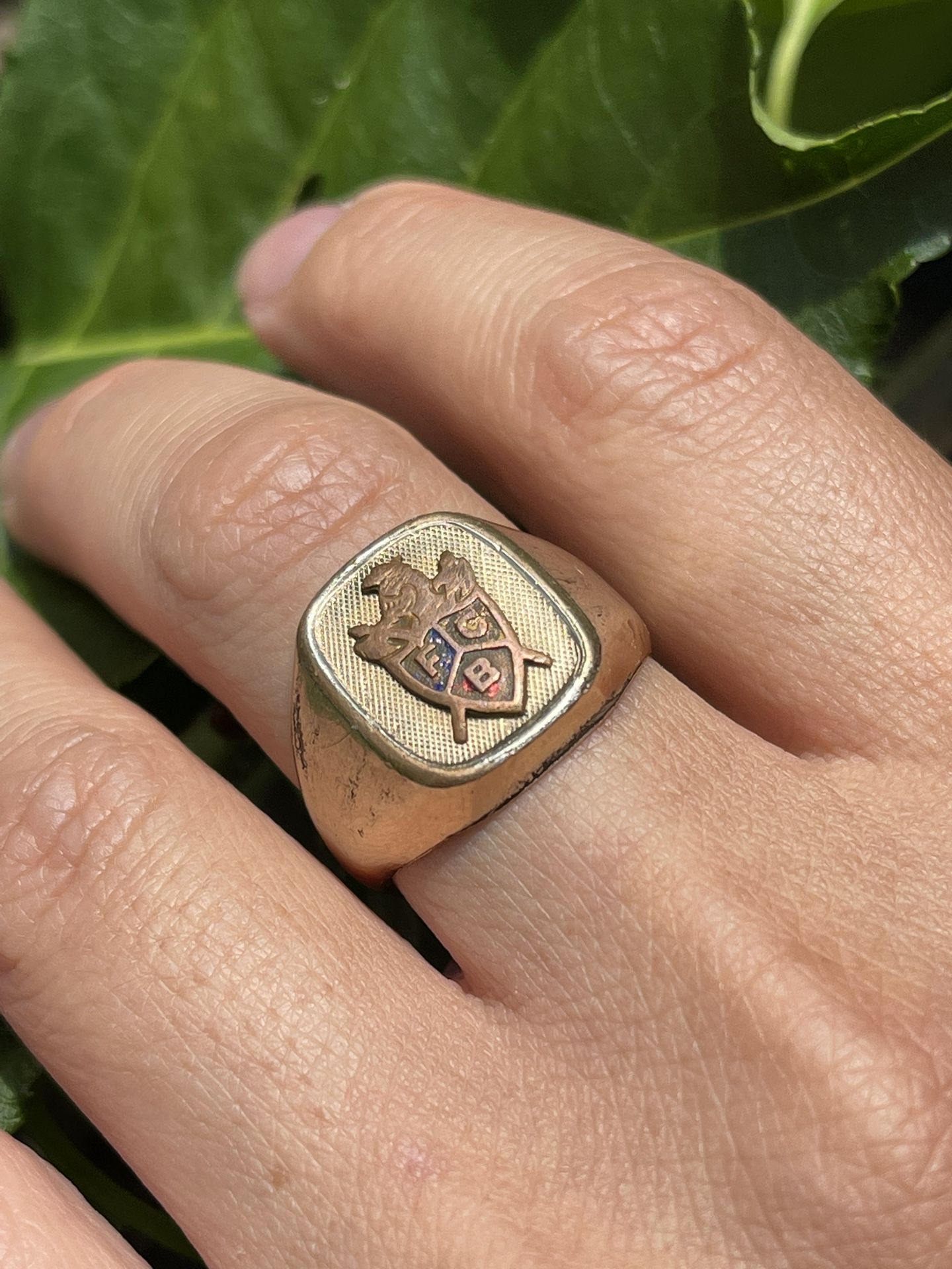Vintage 10kt Gold Filled “FCB” Signet Ring