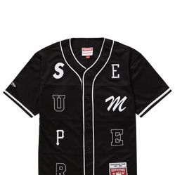 Supreme Mitchell & Ness Patchwork Baseball Jersey Black XL