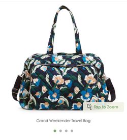 New Vera Bradley Immersed Blooms Grand Weekender Travel Bag Performance Twill