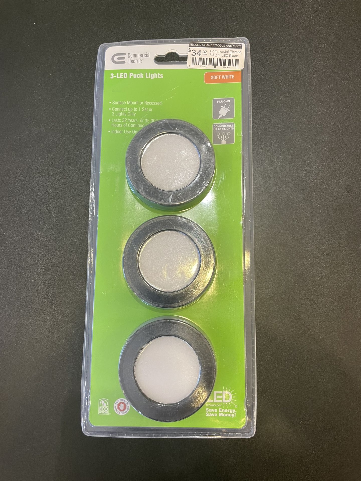 Commercial Electric 3-LED Puck Lights Soft White 848 665