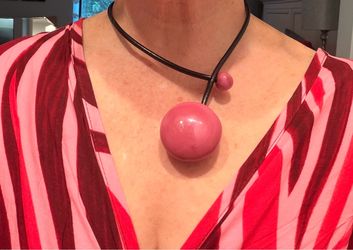 Gevole by Pierre Gevaux Ceramic and Leather Necklace