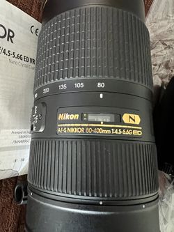 Nikon AF VR Zoom-NIKKOR 80-400mm f/4.5-5.6D ED Lens - $1,900 (Oceanside)