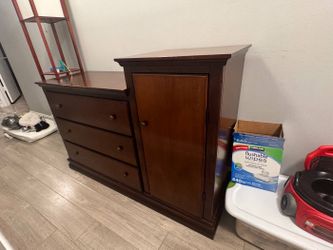 Solid Wood 3-Drawer Dresser with Cabinet - Nursery Changing Table