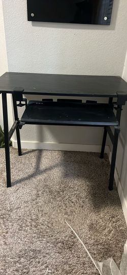 Black Standing Desk with Keyboard Tray