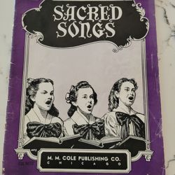 VINTAGE 1940'S COLE'S UNIVERSAL LIBRARY 'SACRED SONGS' MUSIC SONGS SEE DESCRIPTION