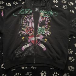 Ed Hardy Woman Scared Heart Black