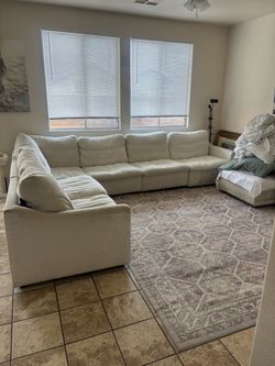 Beige sectional couch