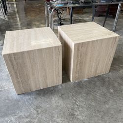 Pair Of Heavy Stone Tables 