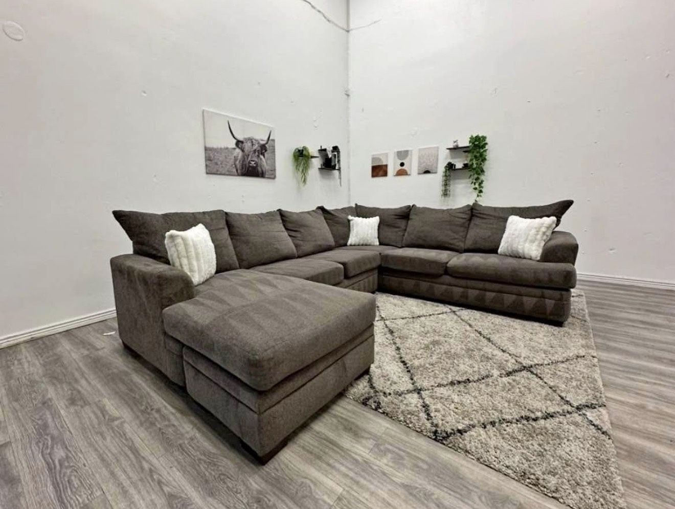 Grey Sectional Couch - Free Delivery