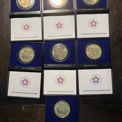 Lot Of 7 America Revolution Bicentennial Commerative Metal Coin