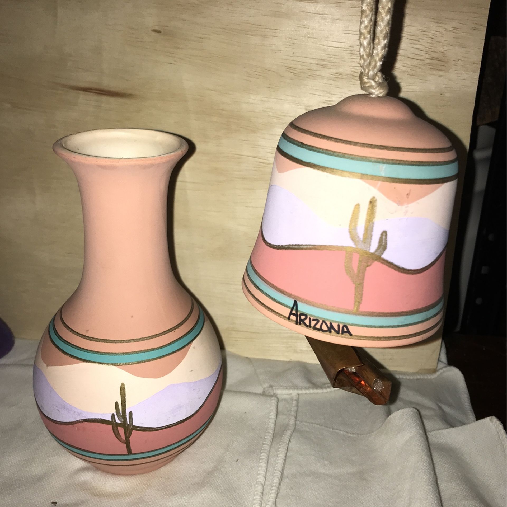 NEW Southwest Terra Cotta Vase And Wind Chime