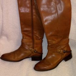 WOMENS FRANCO SARTO SIZE 6.5 LEATHER ZIP UP BOOTS 

