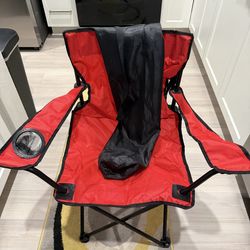 Red folding chair