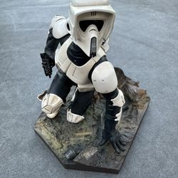 Rare Star Wars Scout Trooper "Ewok Attack" Statue - Gentle Giant (Loose)