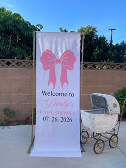 Linen welcome sign