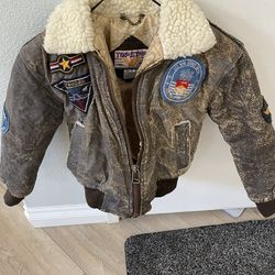 TOPSTAR kids faux leather bomber jacket