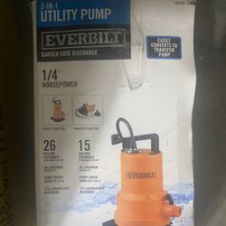 Everbilt Utility Pump New In The Box