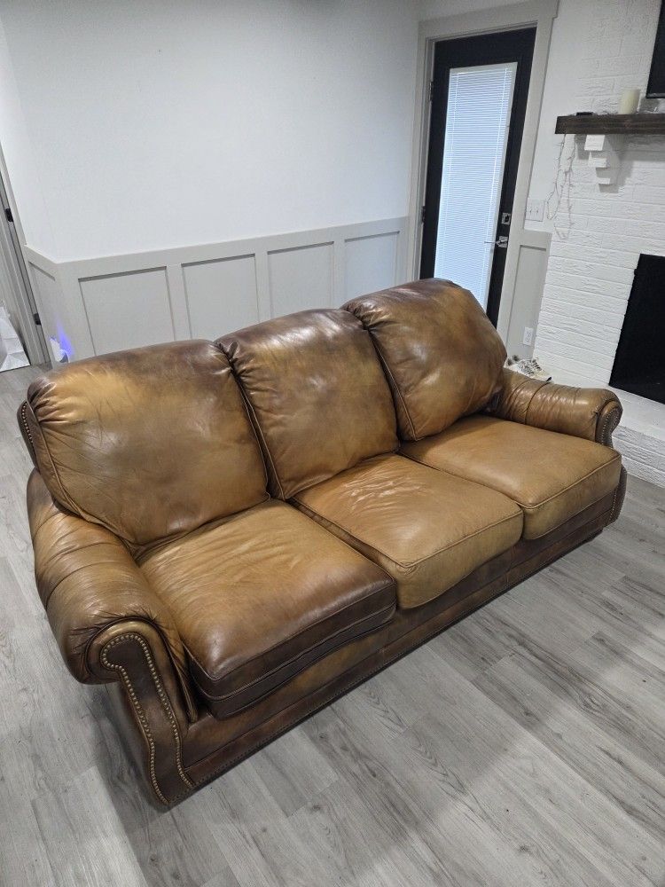 Brown Leather Couch