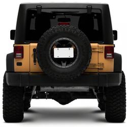 Jeep Wrangler Spare Tire License Plate Mount W/ light