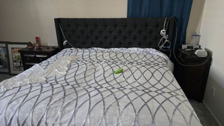 Free king upholstered bedframe