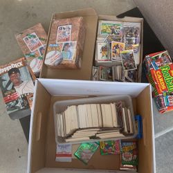 Box Of Baseball Football Cards Some Basketball New Pack