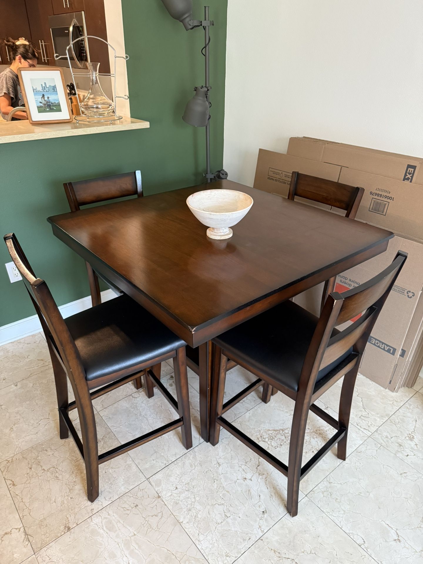 Counter Height Dining Table With 4 Chairs