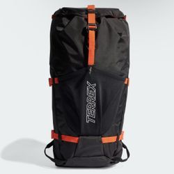 Adidas Terrex RAIN.RDY Mountaineering Backpack Black Orange 31.5L IB3379 New