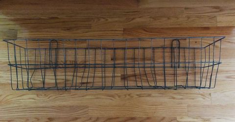 Vintage Hanging Metal Basket. 36 inches wide by 9 inches tall by 9 inches deep
