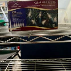 100 Clear Mini Lights Green Wire Indoor/outdoor