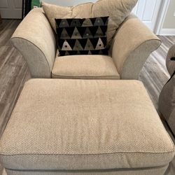 Two Armchairs And Ottoman 