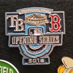 2018 Tropicana Field Opening Series Pin Tampa Bay Rays vs Boston Red Sox