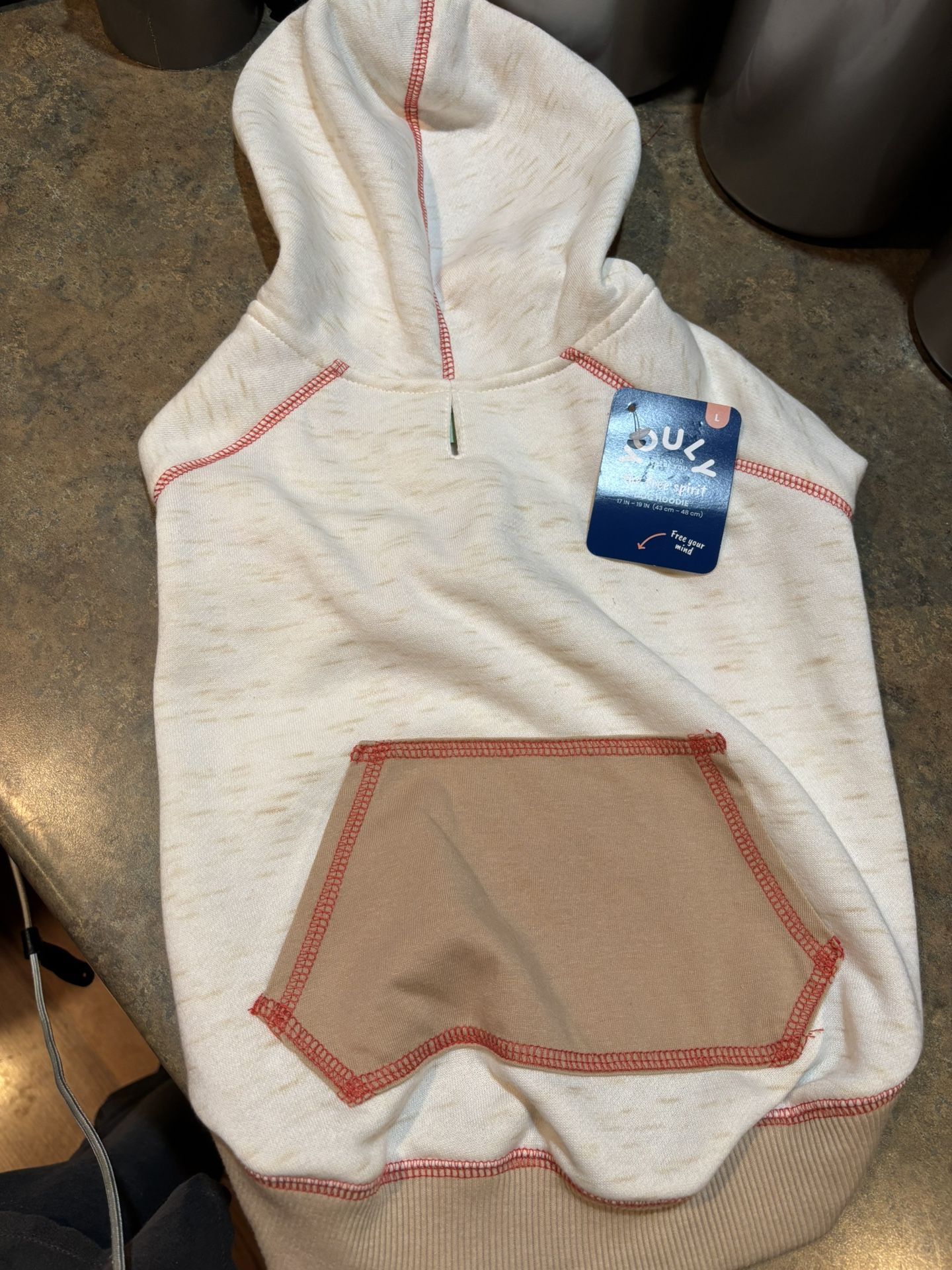 Dog hoodie. Dog sweatshirt. New says large fits like Medium