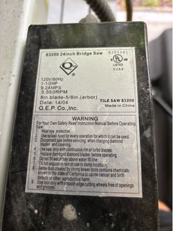 QEP 83200 24 inch Bridge Wet Tile Saw