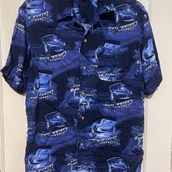 George Vintage Classic Car Button Down Shirt Medium Collared Classic Island Ride